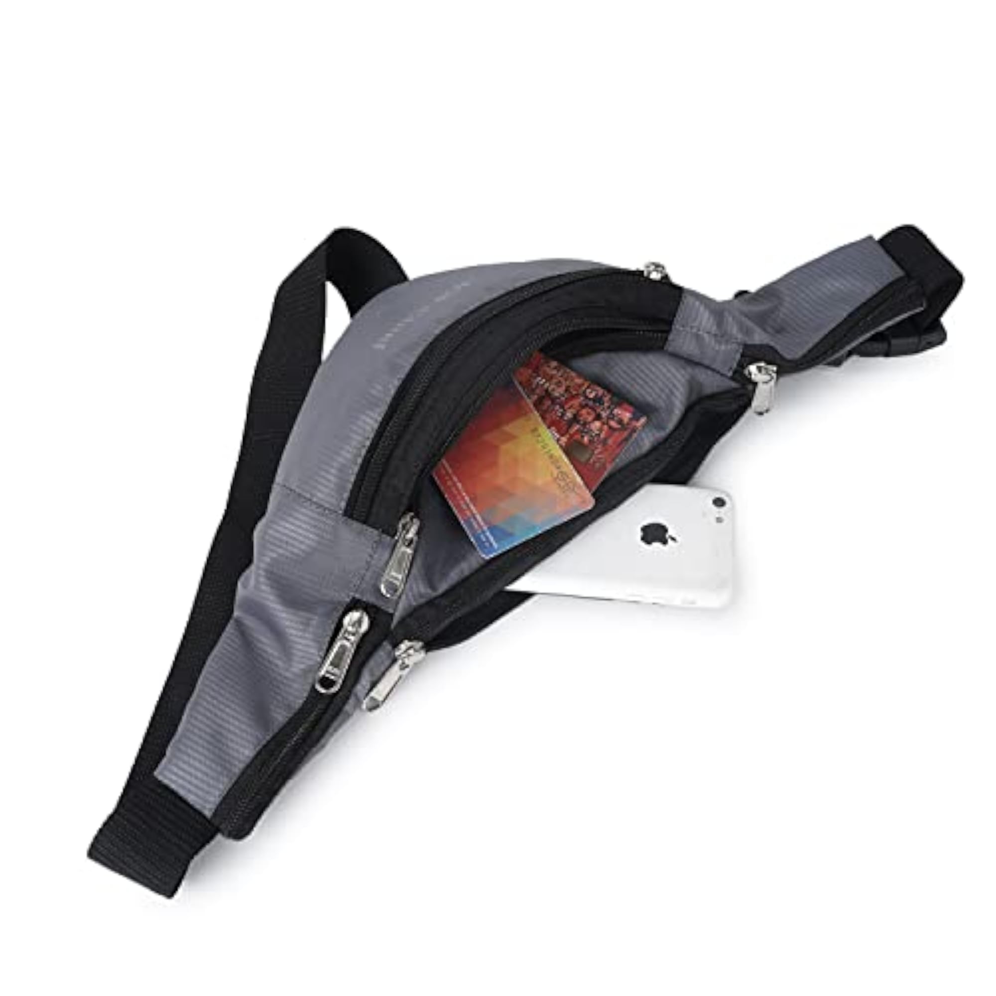 Polyester Waist Bag for Men and Women, Grey